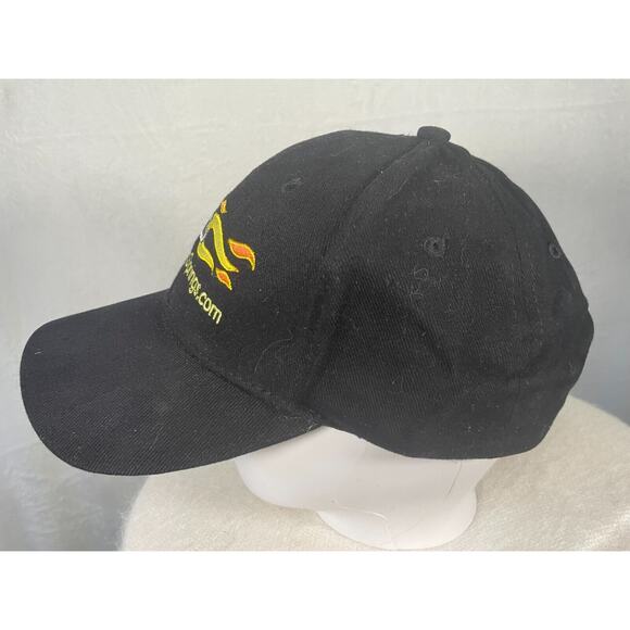 Vintage PAC Racing Springs Black Adjustable Hat Flame Embroidered Logo Cap - Picture 4 of 7